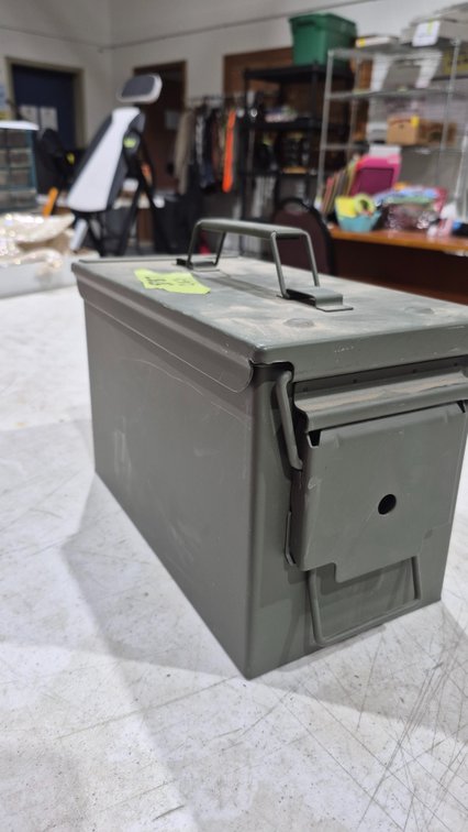 Olive Drab Green Metal Ammunition Can