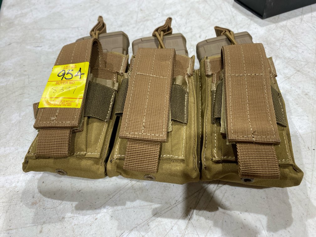 Coyote Tan Triple Rifle Magazine Pouch and Magazines