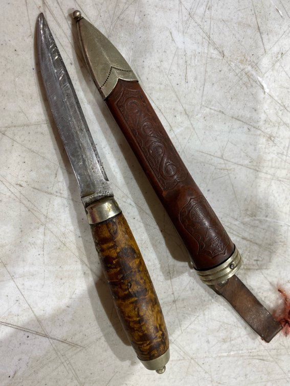E. Frost Mora Fixed-Blade Knife with Sheath