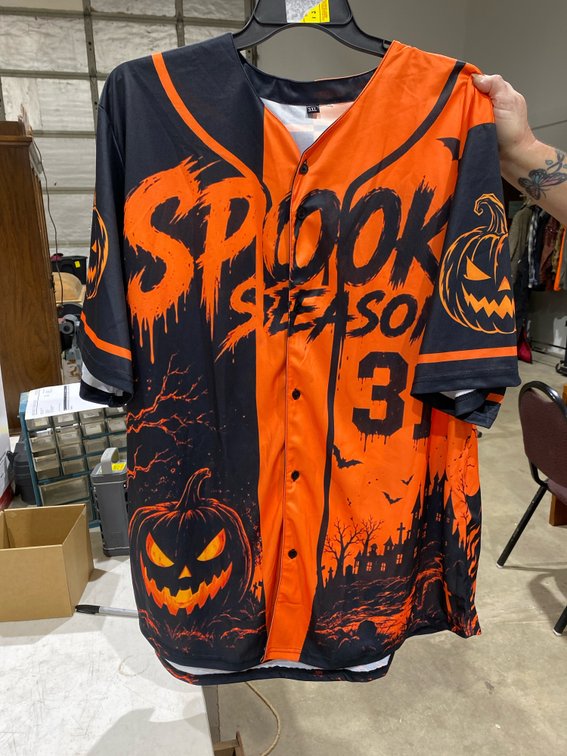Halloween Spook Season Boo Crew Baseball Jersey, Size 3XL