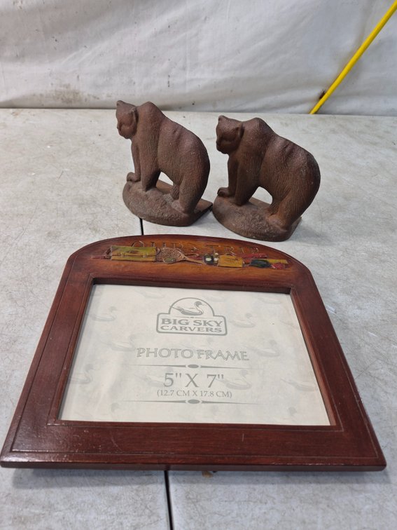Photo Frame and Bear Bookends