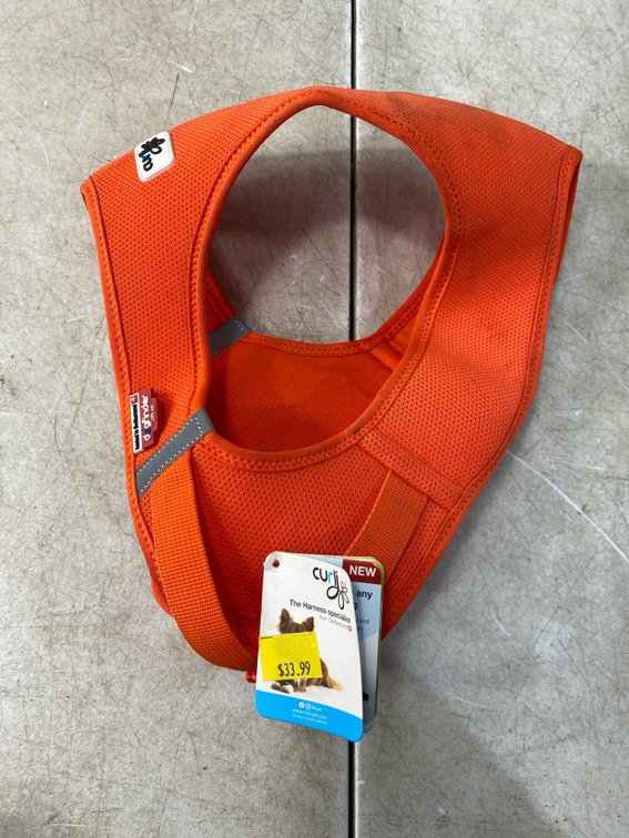 Curli Orange Mesh Dog Harness