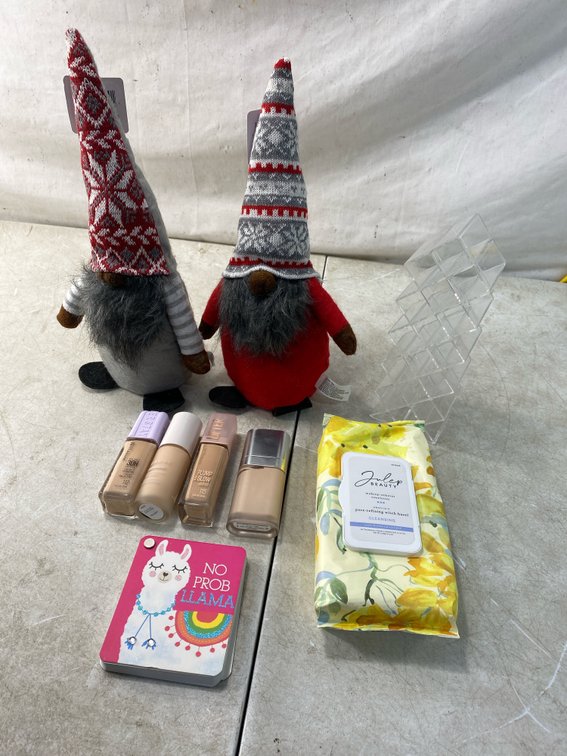 Holiday Gnome Decor, Cosmetics, Organizer, and Notebook