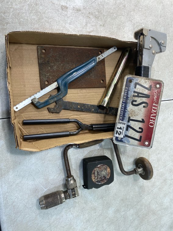 Hand Tools and Idaho License Plate