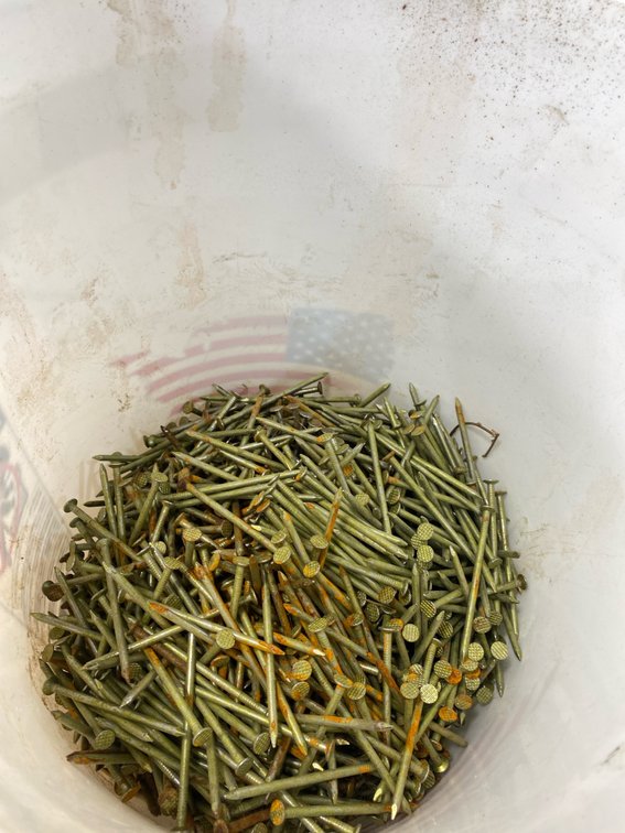Plastic Bucket with Coated Metal Nails
