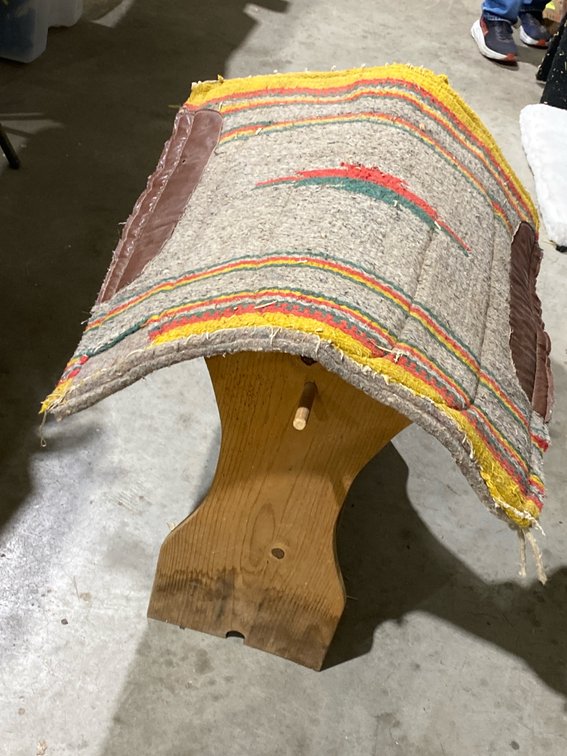 Wooden Saddle Stand with Woven Saddle Pad
