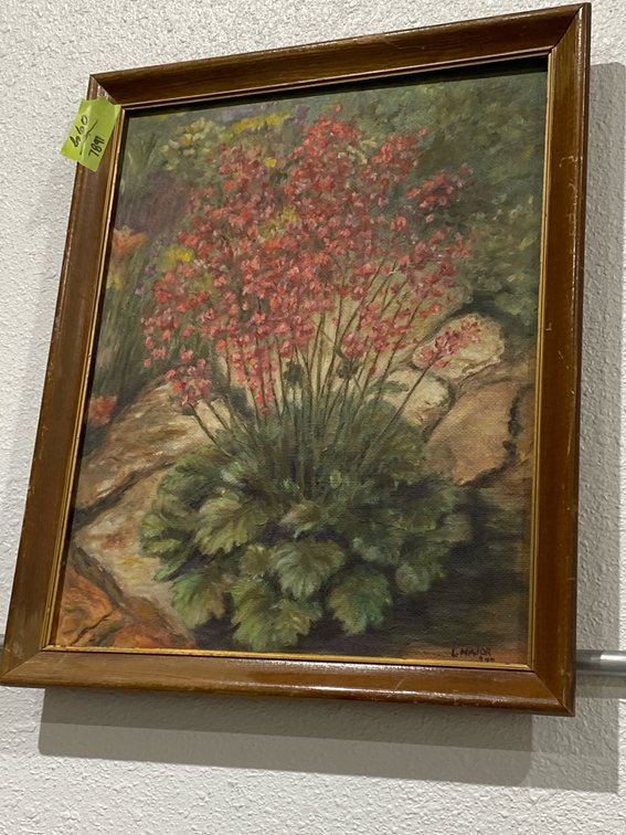Framed Floral Painting Signed L. MAJOR