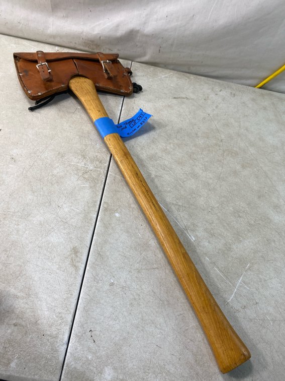 True Temper U.S. Double Bit Axe with Leather Sheath