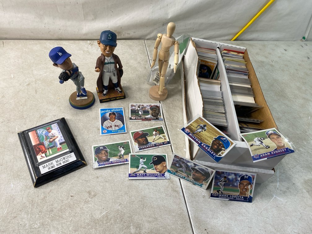 Baseball Card Collection, Bobblehead, and Artist Mannequin
