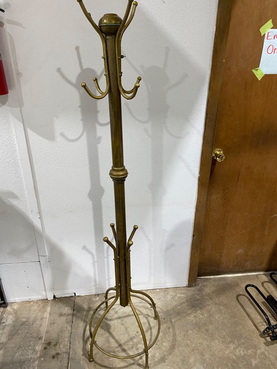 Brass-Tone Metal Freestanding Coat Rack