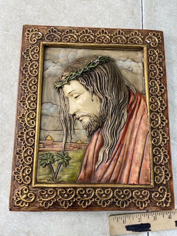 Hand-Painted High-Relief Jesus Wall Plaque