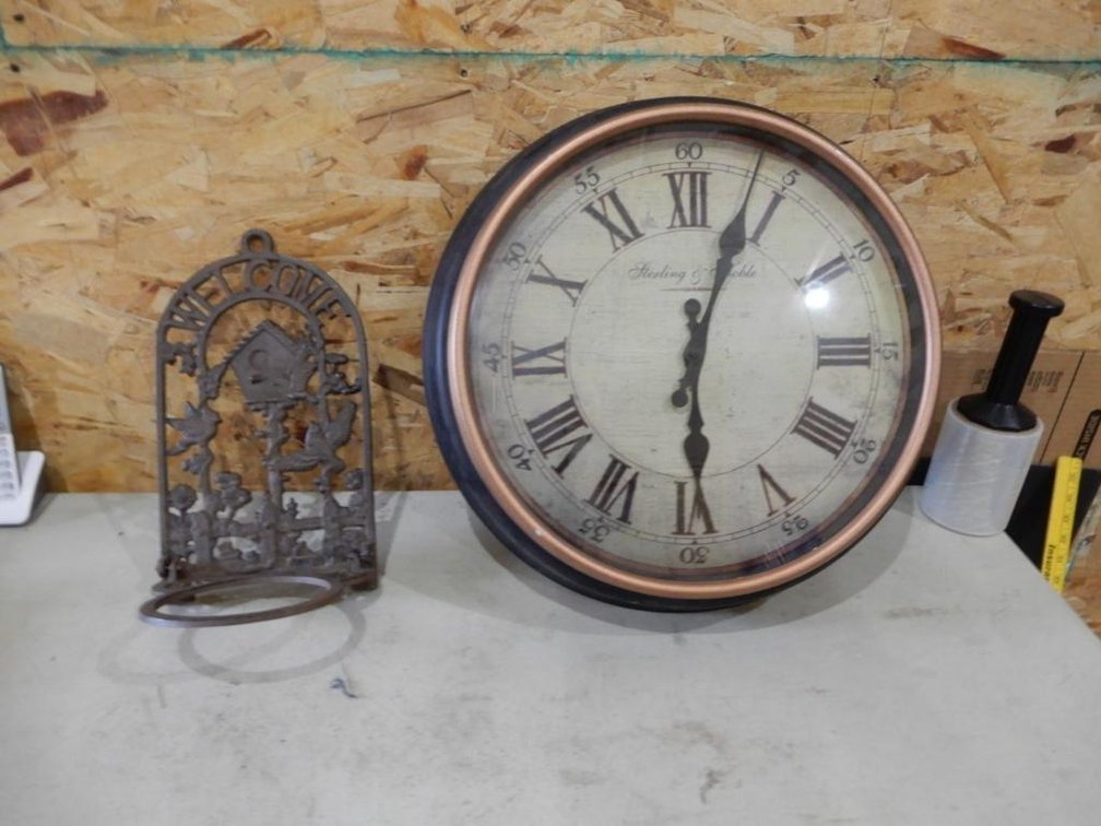 Clock and plant holder