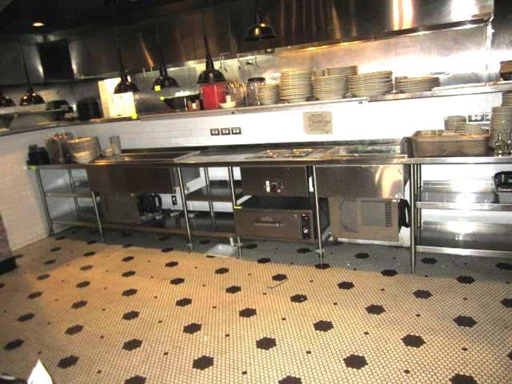 LARGE COMMERCIAL STAINLESS STEEL PREP TABLE