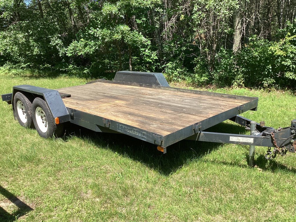 14’ x 83” LOADMASTER HEAVY DUTY DUAL AXLE LOW HOURS UTILITY TRAILER
