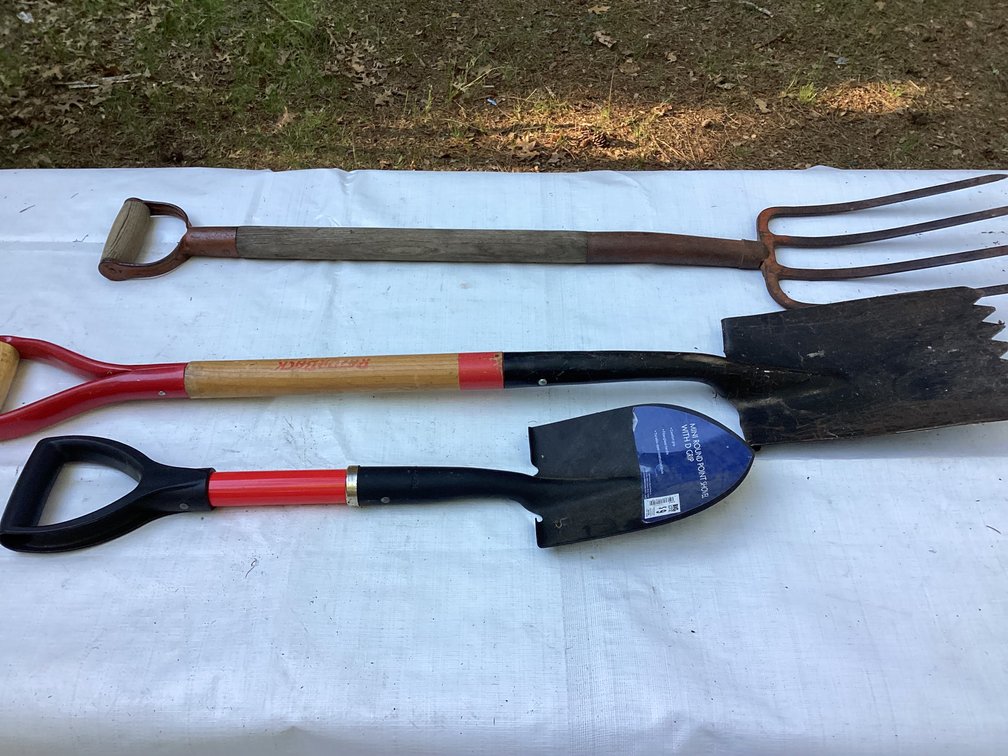 PITCH FORK AND 2 SHOVELS