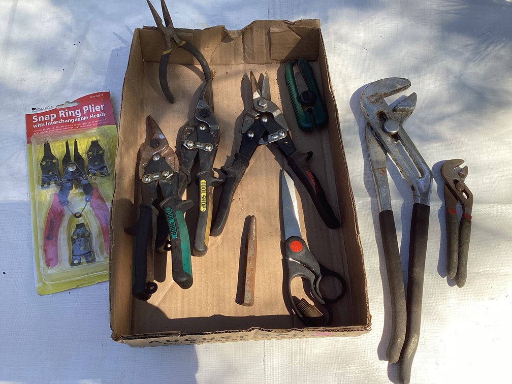 CHANNEL LOCKS, SNAP RING, PLIERS AND MORE