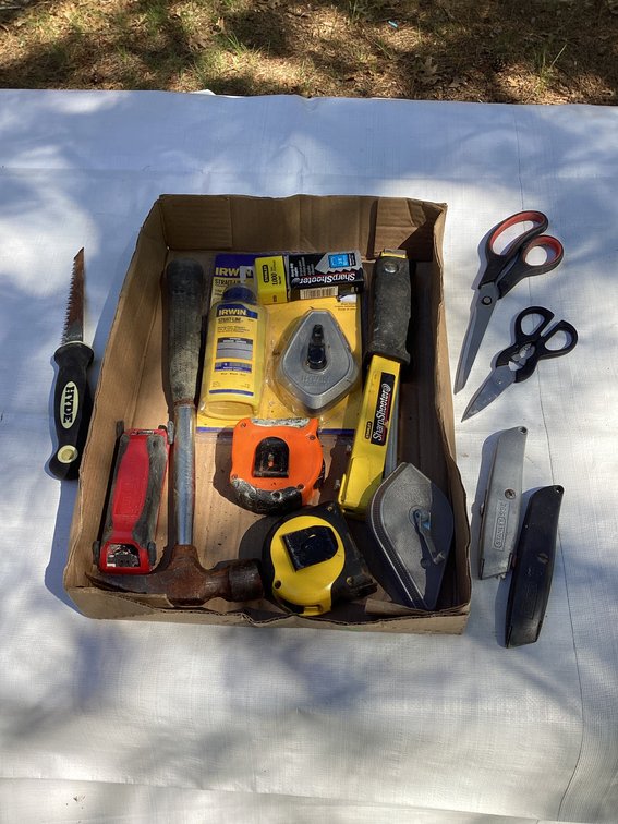 TAPE MEASURES , HAMMER  TOOLS AND MORE