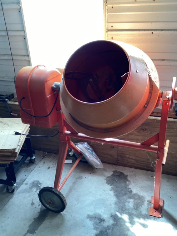 3 1/2 cubic ft. 1/3 hp. 110 volt 1520 rpms cement mixer ( read notes)