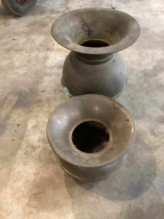 2 antique spitoons