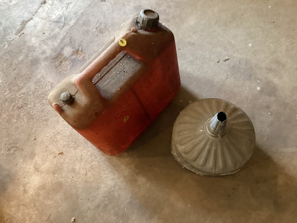 Gas can and funnel