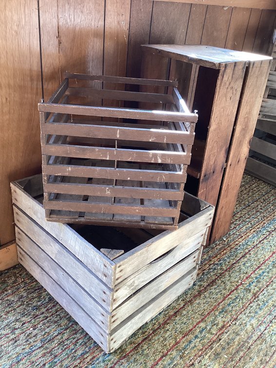 3 very old wooden crates