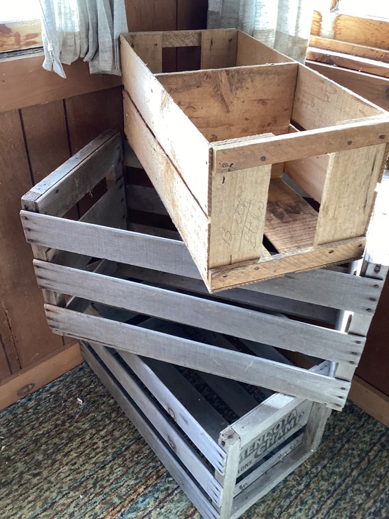 3 wooden crates