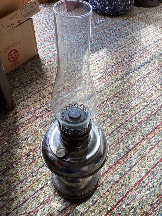 Antique silver color hurricane lamp