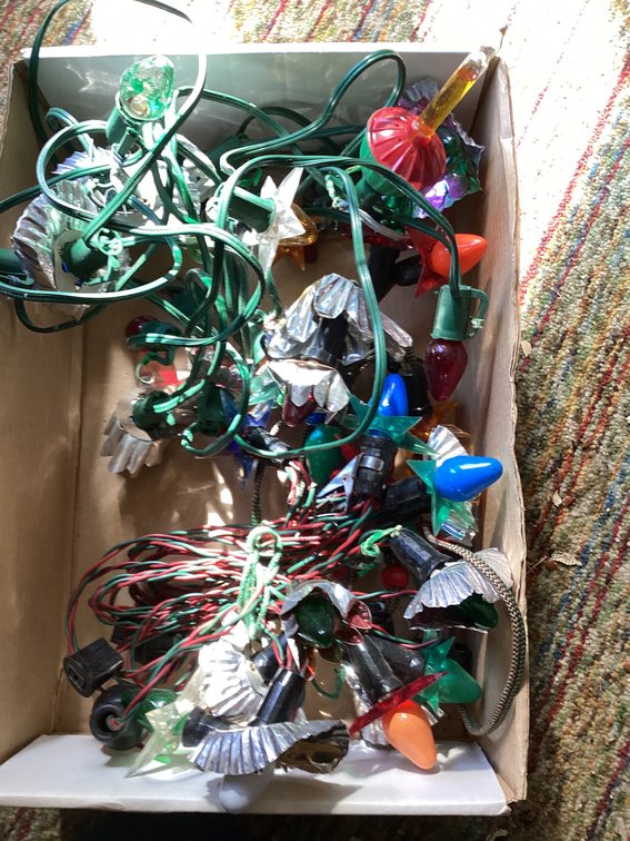 3 strings of antique Christas lights