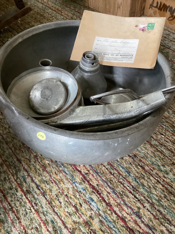 Antique cream separator and accs.