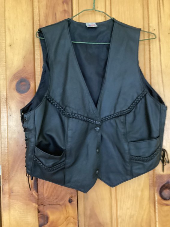 Ladies leather vest -  looks to be a medium