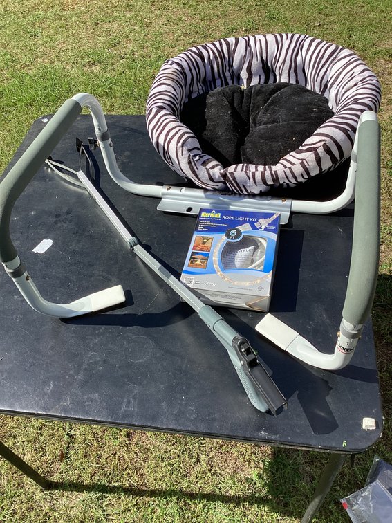 Lift assist, dog bed, pick up stick and rope light