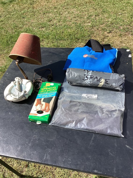 Lamp, knee brace, hip pad, arch support and ice pack