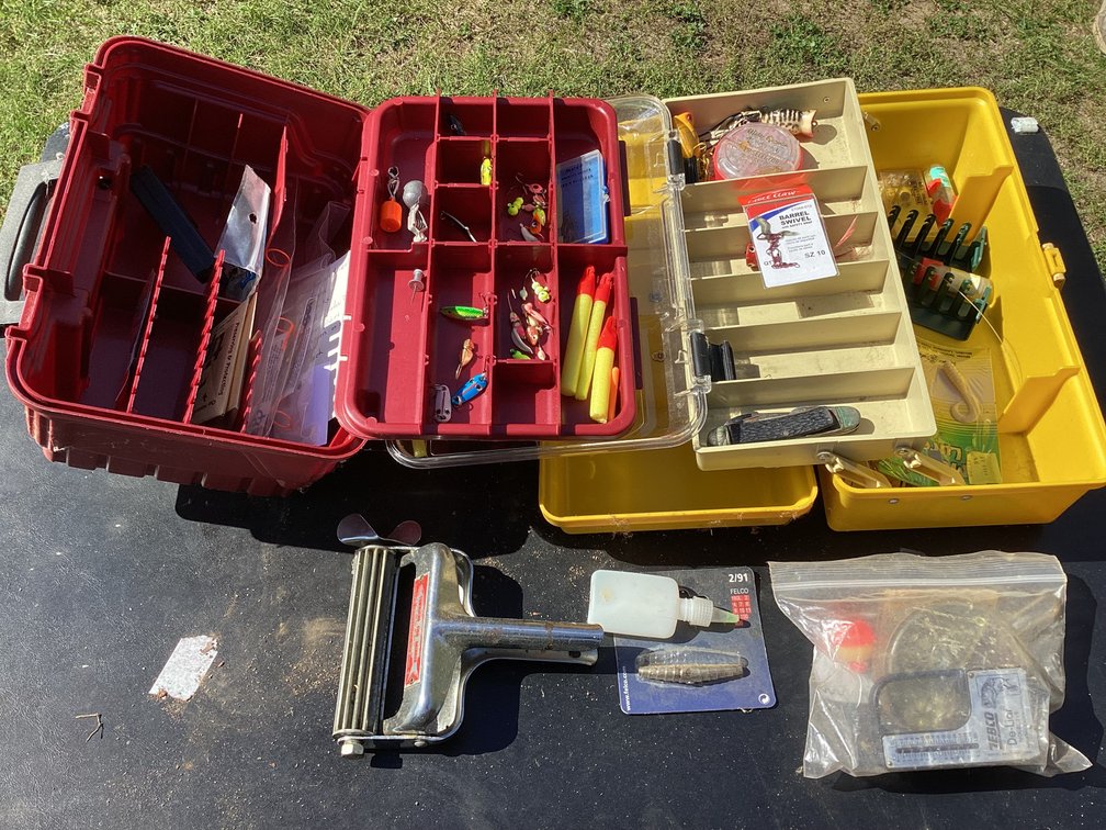 2 tackle boxes with contents and extras