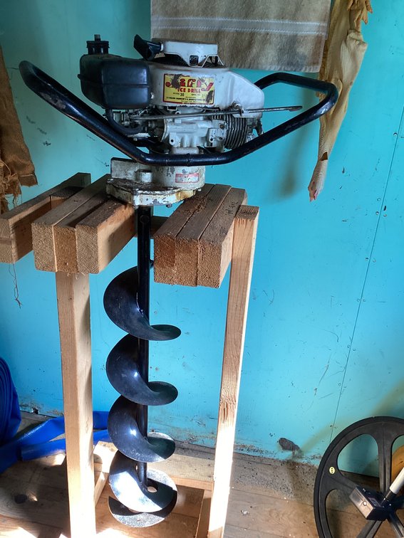 Jiffy #30 ice auger with stand