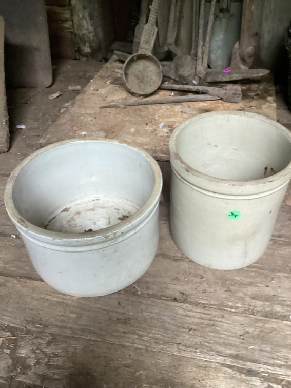 2 small crocks