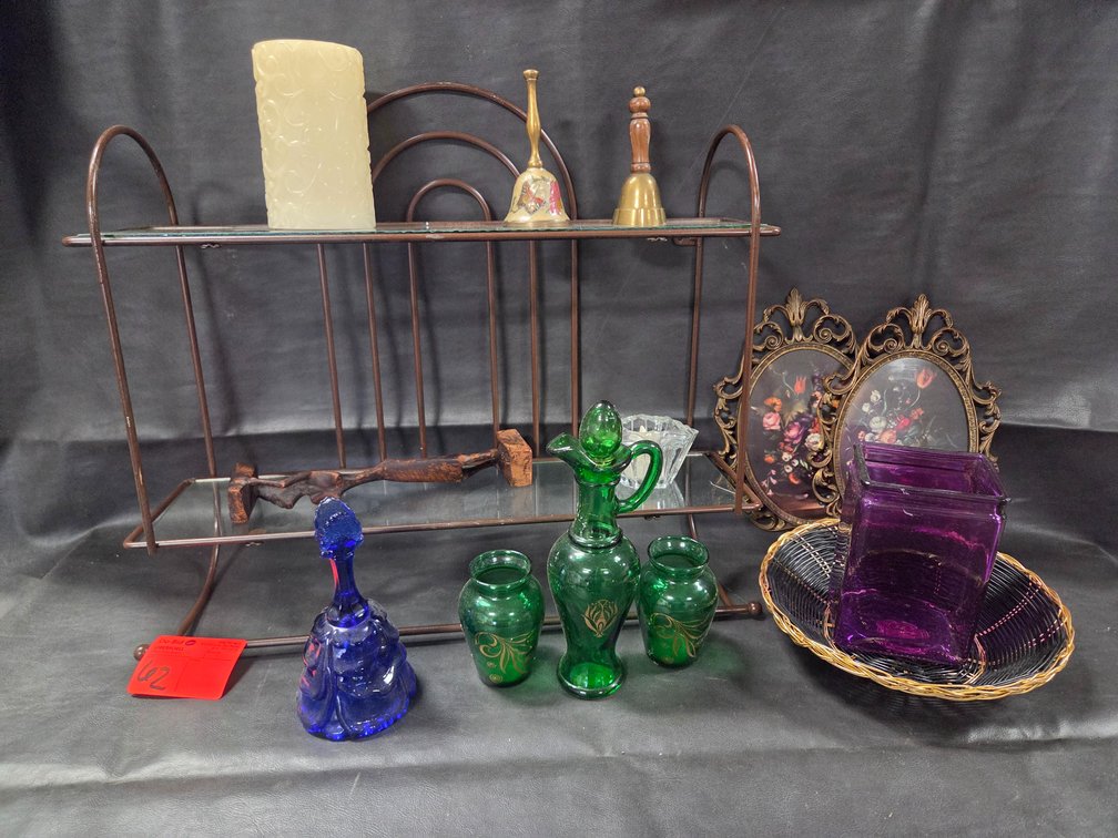 Metal Shelf & Home Decor