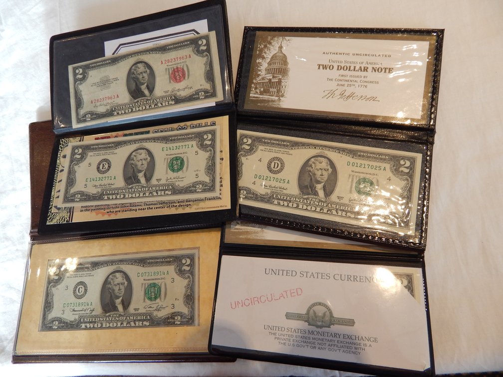 5 pieces of $2 bills