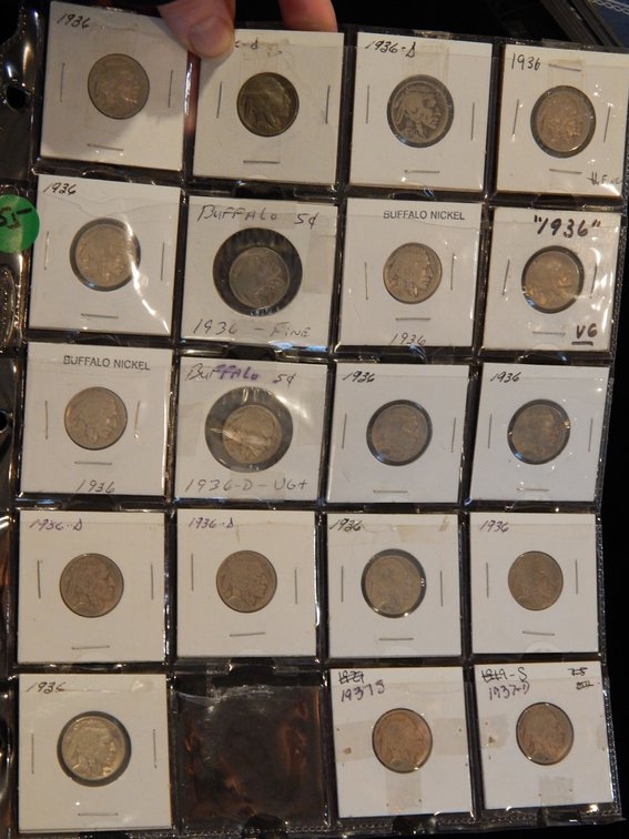 Dealer's Overstock 19 Buffalo Nickels