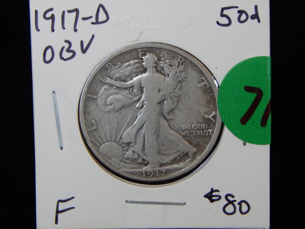 1917-D Obverse Walking Liberty Half Dollar