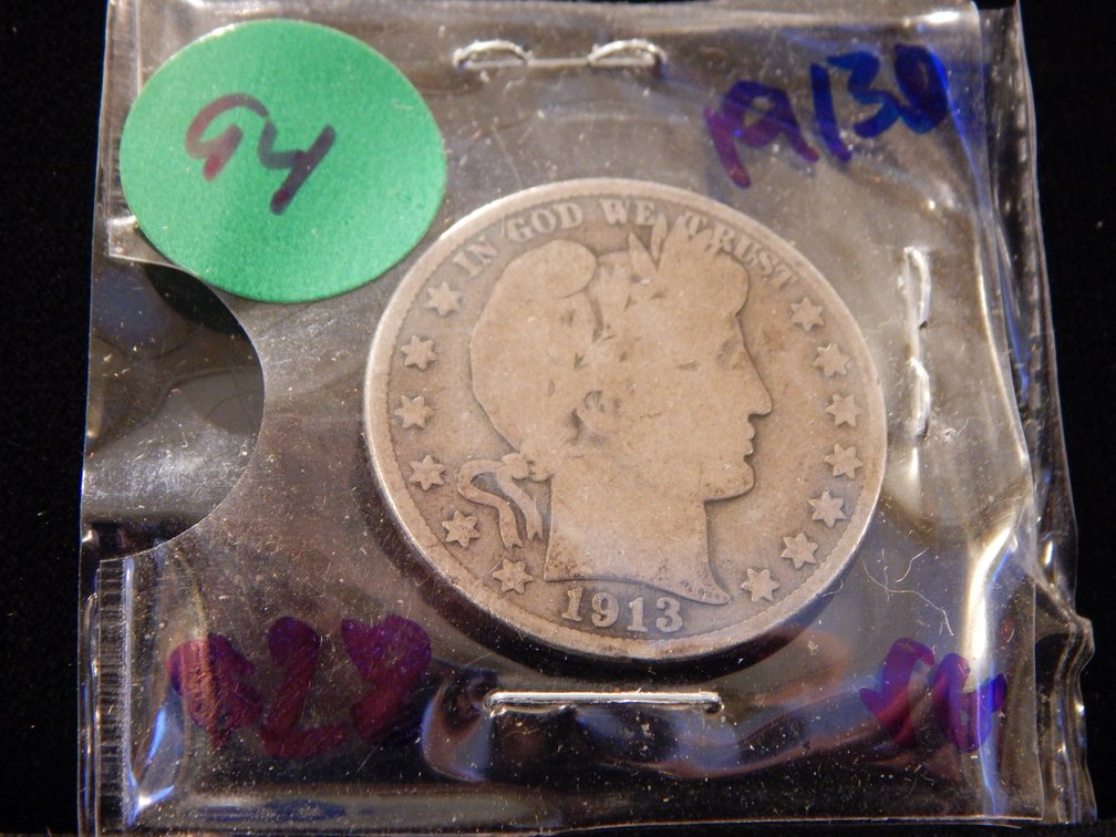 1913-D Barber Half Dollar