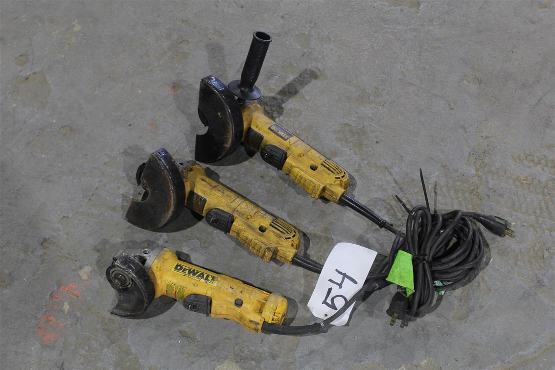 LOT OF THREE DEWALT ANGLE GRINDERS