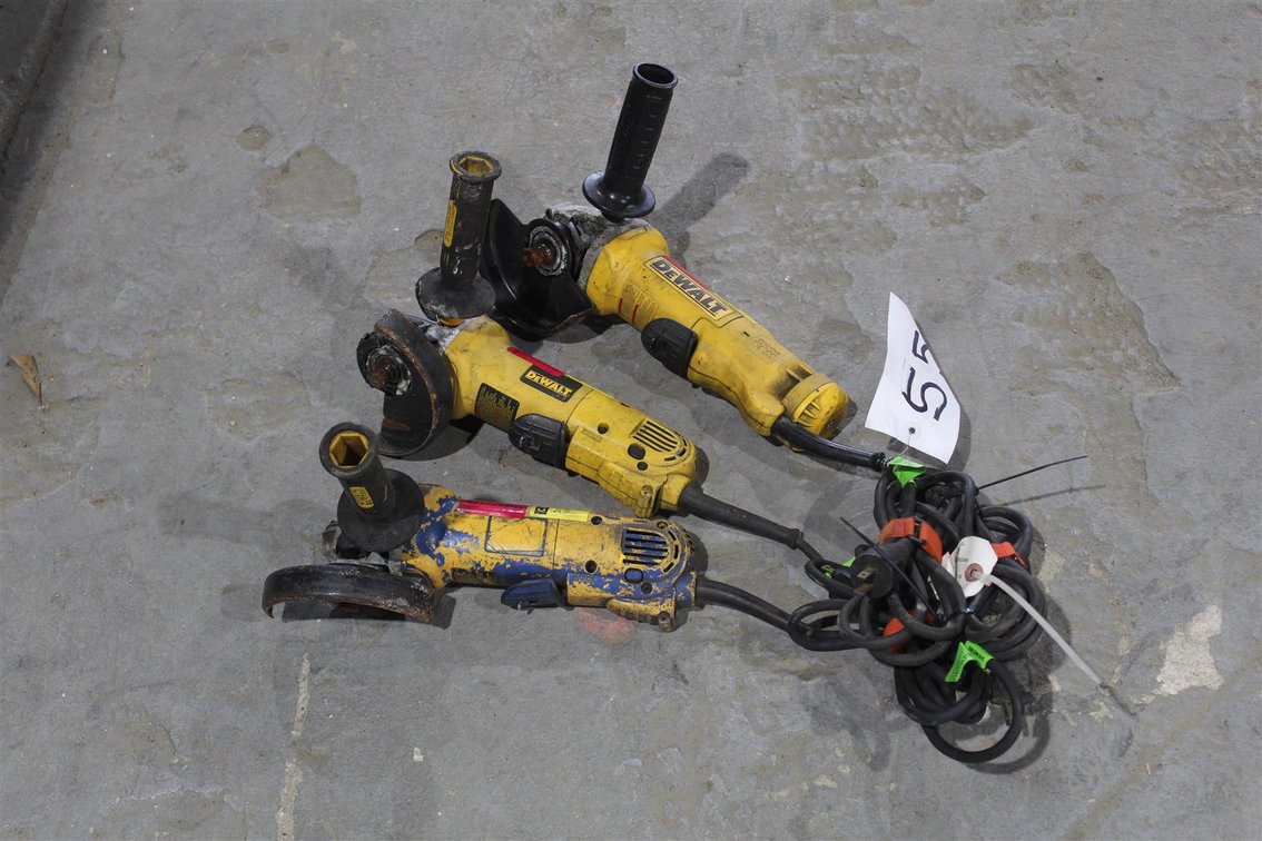 LOT OF THREE DEWALT ANGLE GRINDERS
