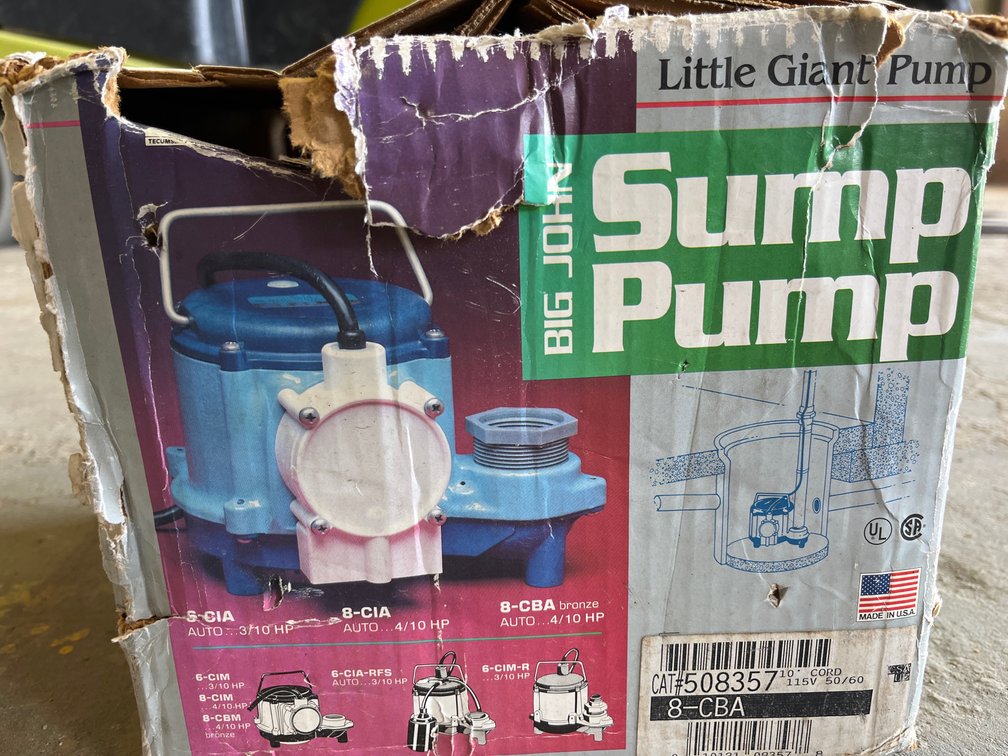 LITTLE GIANT SUMP PUMP APPEARS UNUSED 