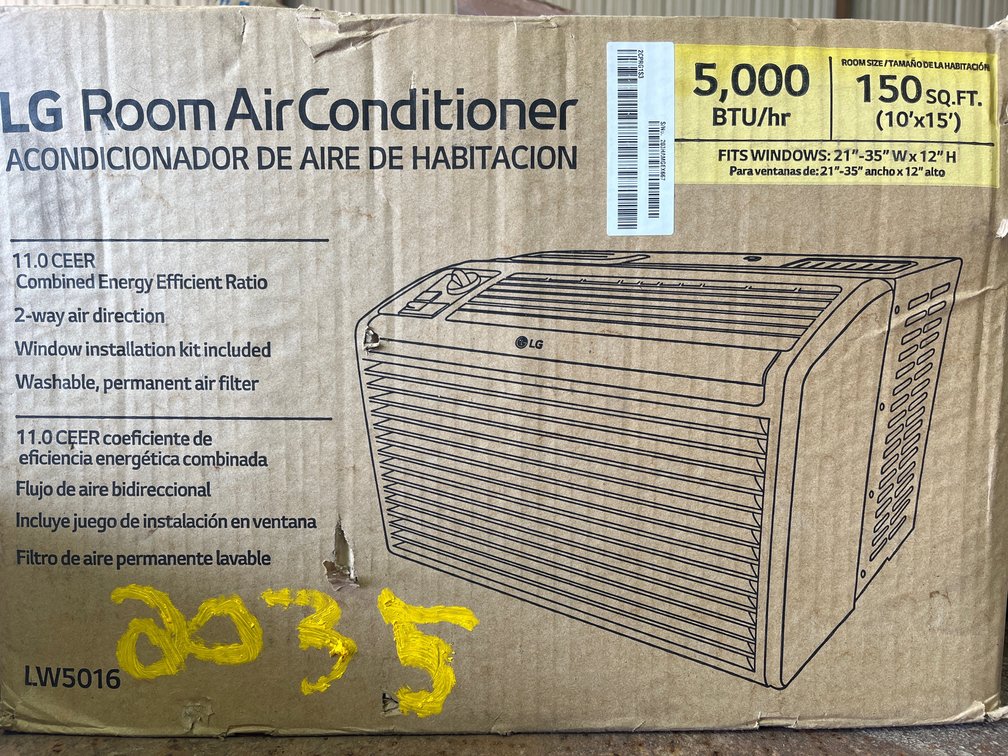 LG ROOM AIR CONDITIONER 5000BTU HOUR APPEARS UNUSED 