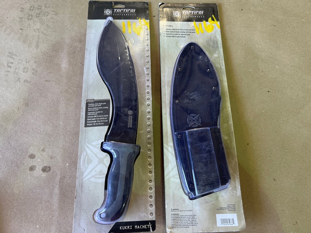 LOT OF 2 TACTICAL PERFORMANCE KUKRI MACHETE