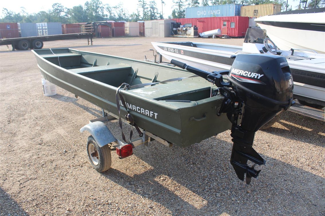 14FT ALUMACRAFT BOAT WITH SINGLE AXLE TRAILER - NO TITLE
