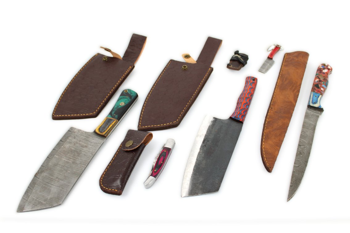 (5) HAND FORGED KNIVES