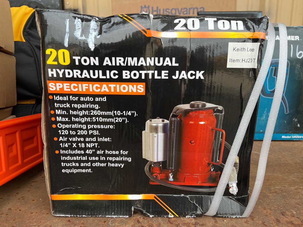 20 TON PNEUMATIC AND HYDRAULIC JACK