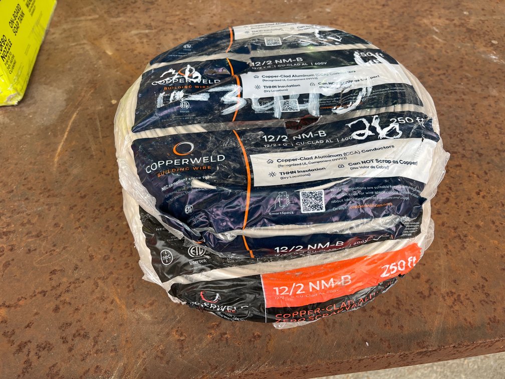 2 ROLLS OF 250FT 12/2 NM-B GAUGE WIRE