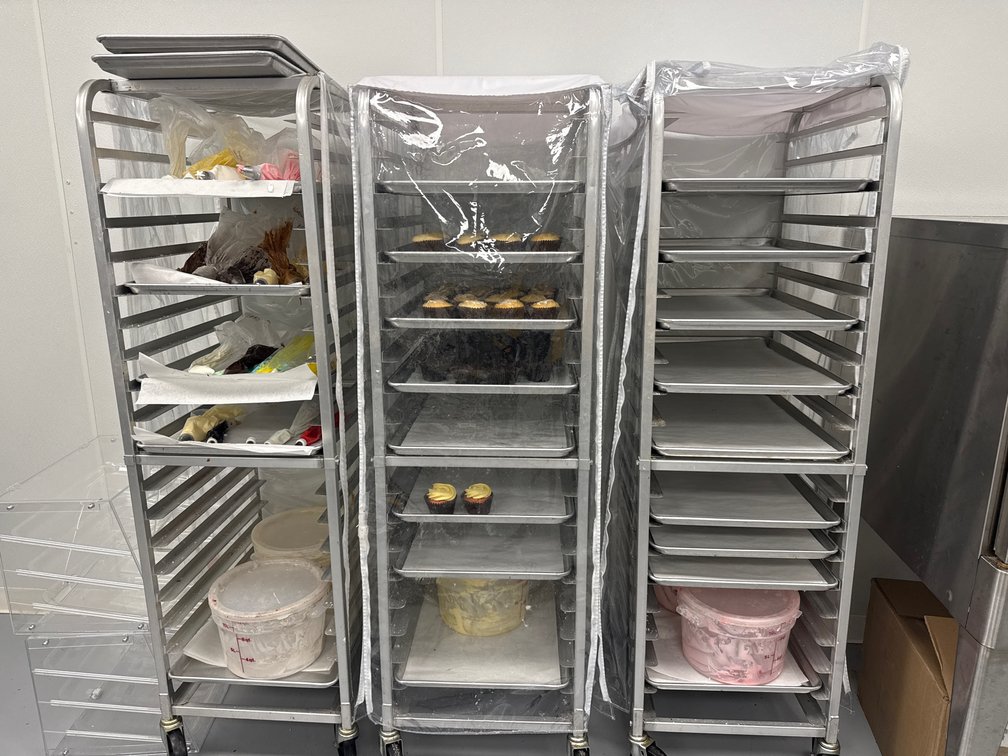 (3) 6 FT TALL/20 TIER ROLLING COOLING RACKS